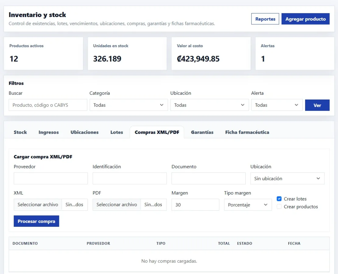 Inventario y stock